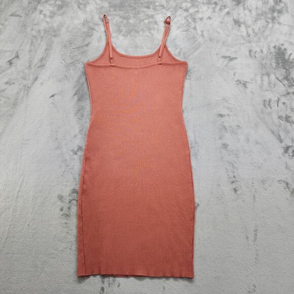 Talent Dress Womens 1X Burnt Orange Ribbed Bodycon Leg Slit Gold Button Detail - Picture 3 of 7